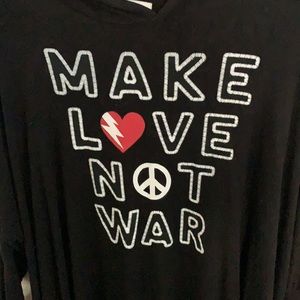 Lauren Moshi XL Make Love Not War hoodie,worn once